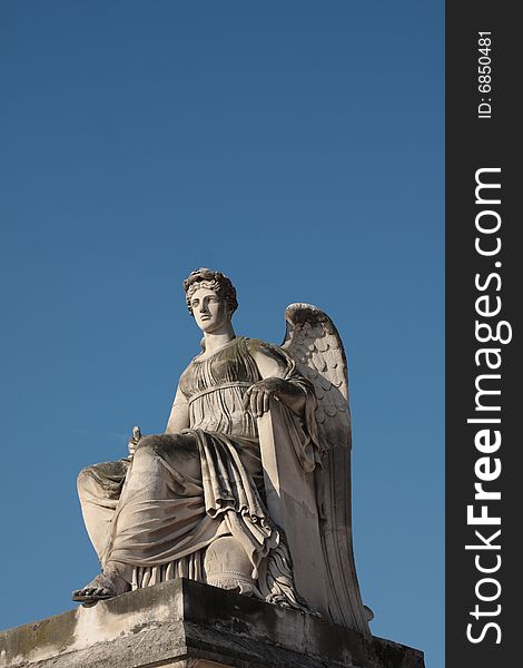 Angel statue at the Arc de Triomphe du Carrousel, Paris