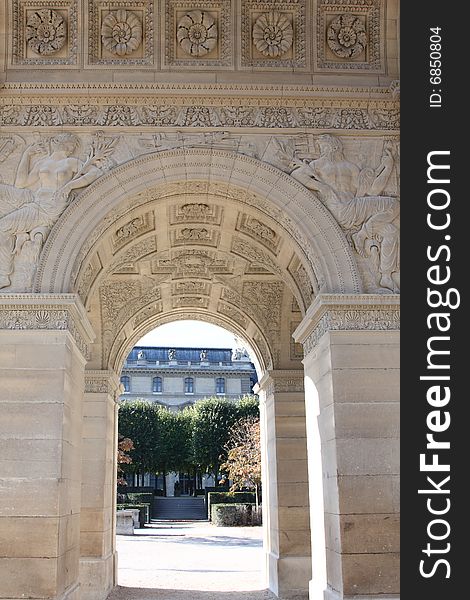 Internal detail on the Arc de Triomphe du Carrousel, Paris