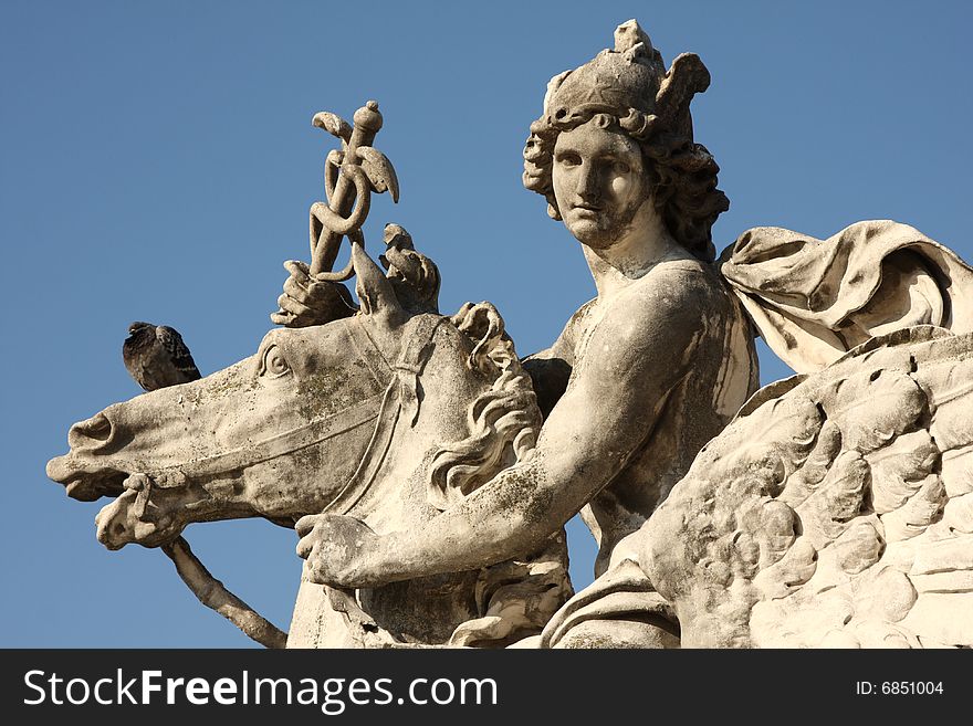 Man on winged horse in paris