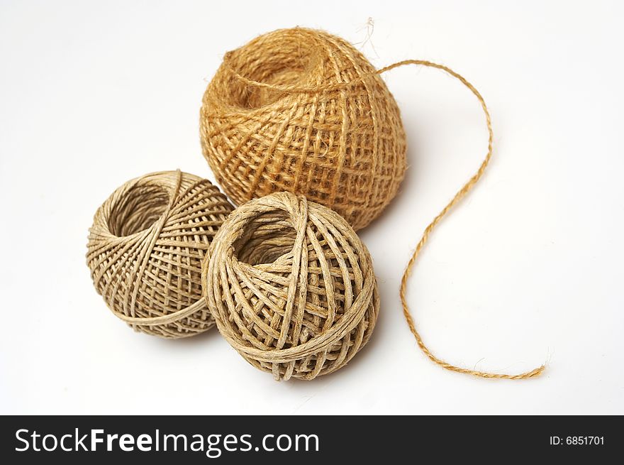 Clews of rope isolated on a white background