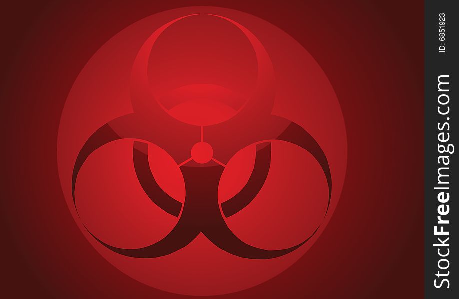 Bio hazard symbol in danger red background, . Bio hazard symbol in danger red background,