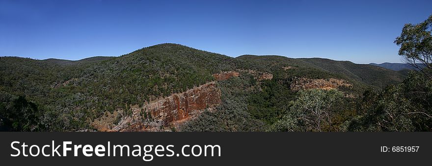 The red cliffs in the Australian outback 700 km west of Brisbane. The red cliffs in the Australian outback 700 km west of Brisbane