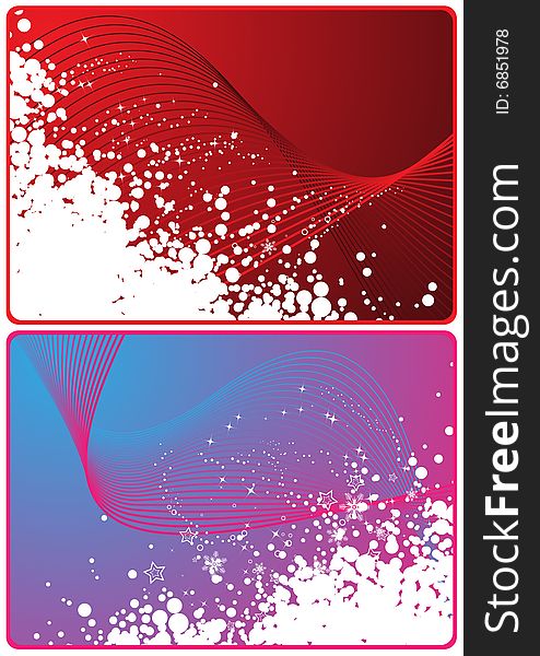 Winter theme cards with colorful wave and  snow for your business. Winter theme cards with colorful wave and  snow for your business