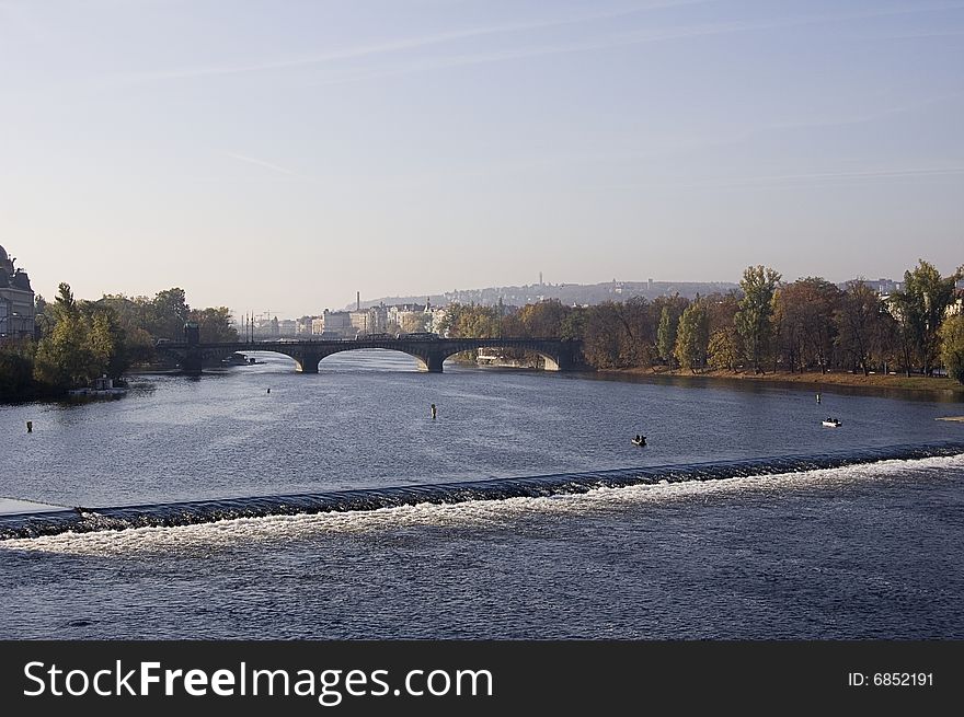 Vltawa river in Prague in Czech Republic