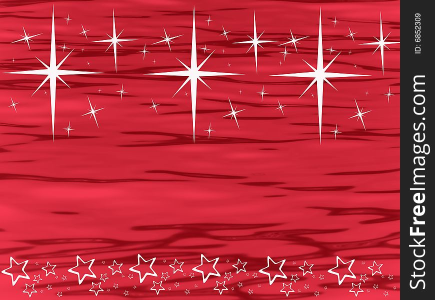 White snow stars on red. White snow stars on red