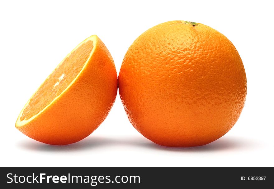 Finely retouched orange isolated on white background. Finely retouched orange isolated on white background