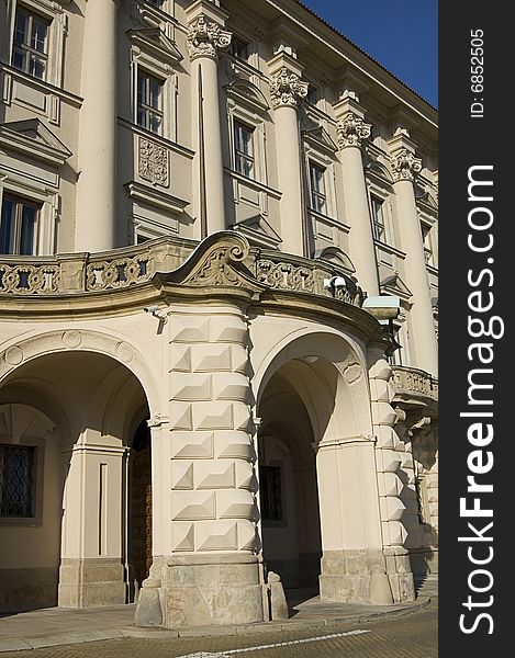 Old palace in Prague in Czech Republic
