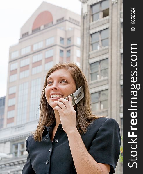 Business Woman Talking on Cell Phone