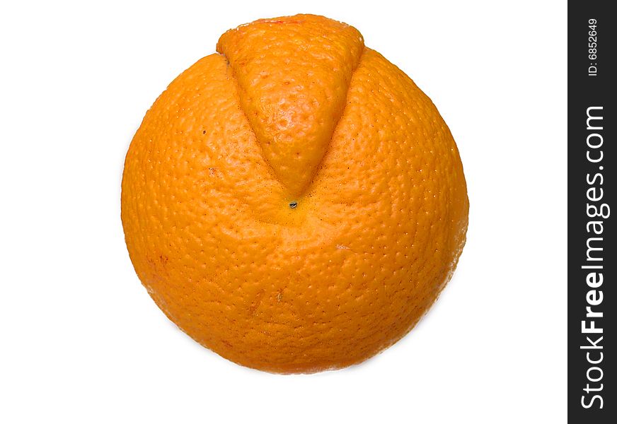 Juicy orange on a white background