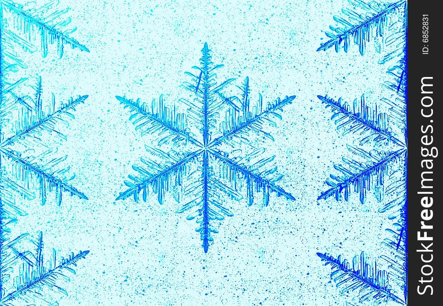 Winter background with snowflakes close up