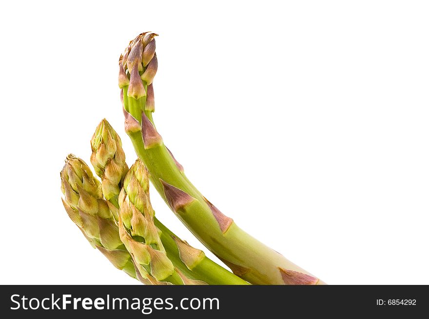 Bunch of asparagus isolated on white background