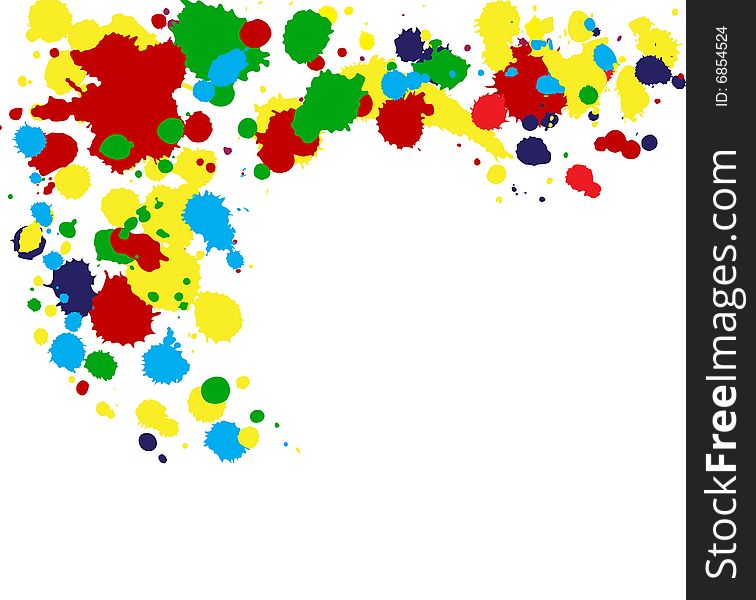 Color ink splashes. Vector illustration