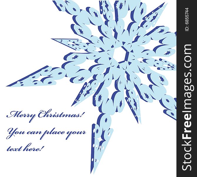 Christmas frame with snowflake. Vector illustration. You can put in your text.