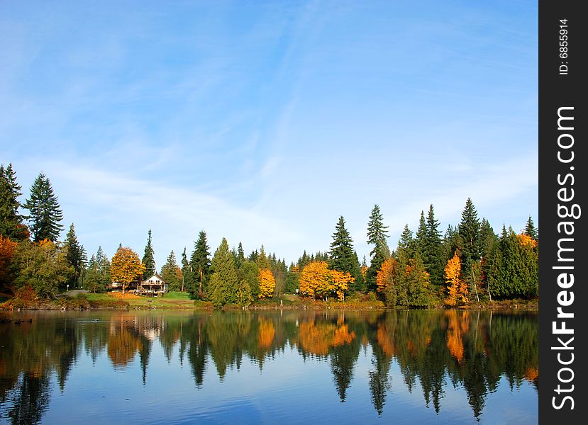 Calm Autumn day on the lake. Calm Autumn day on the lake