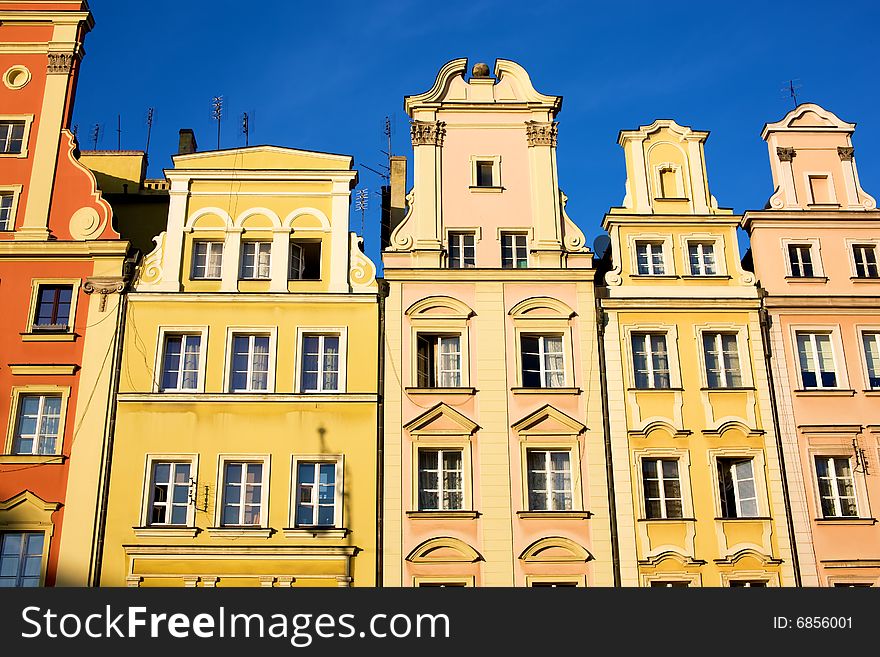 Historic tenements in Wroclaw Poland