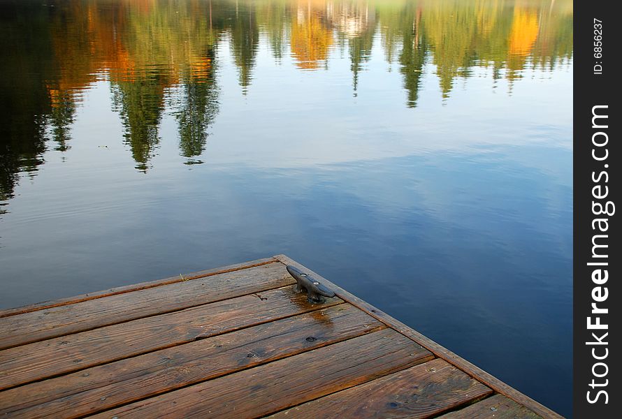 Wooden dock on calm day. Wooden dock on calm day
