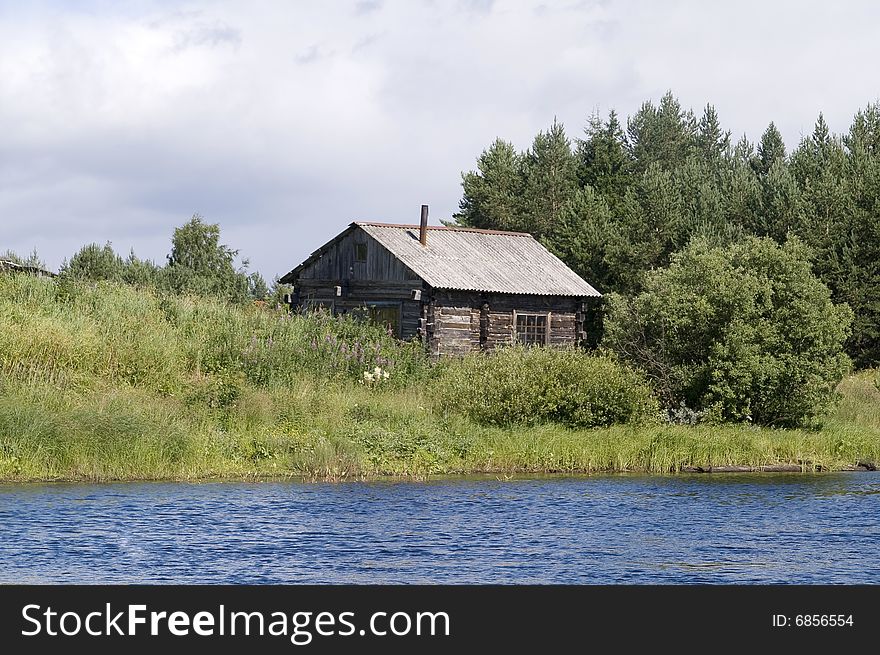 Rural house in the green field