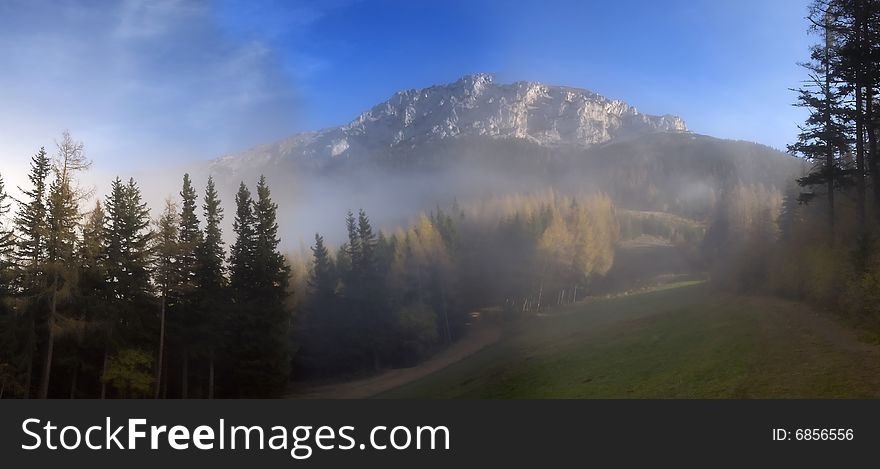 A view of a Austrian mountain called Rax. A view of a Austrian mountain called Rax