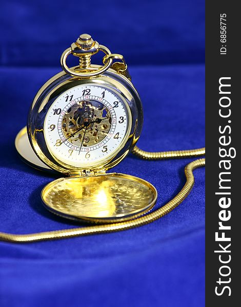 Close-up or macro photography of mechanical gold plated pocket watch. Close-up or macro photography of mechanical gold plated pocket watch