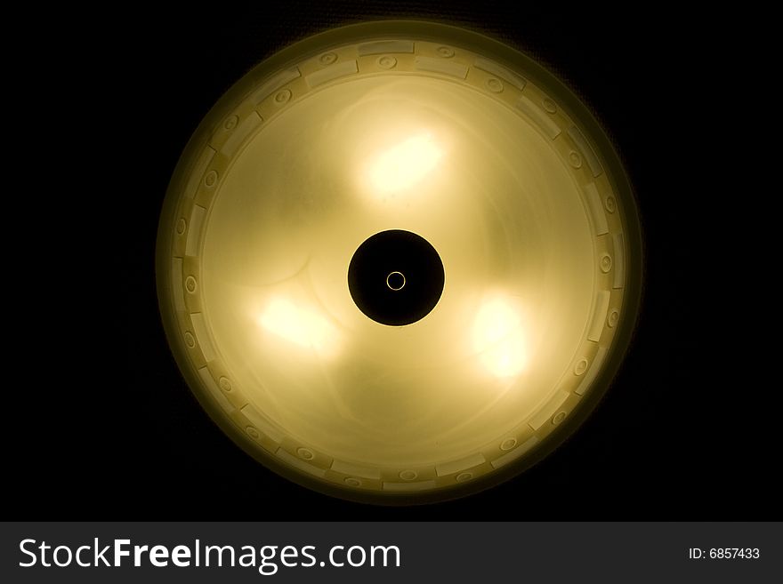 Lamp on a dark ceiling