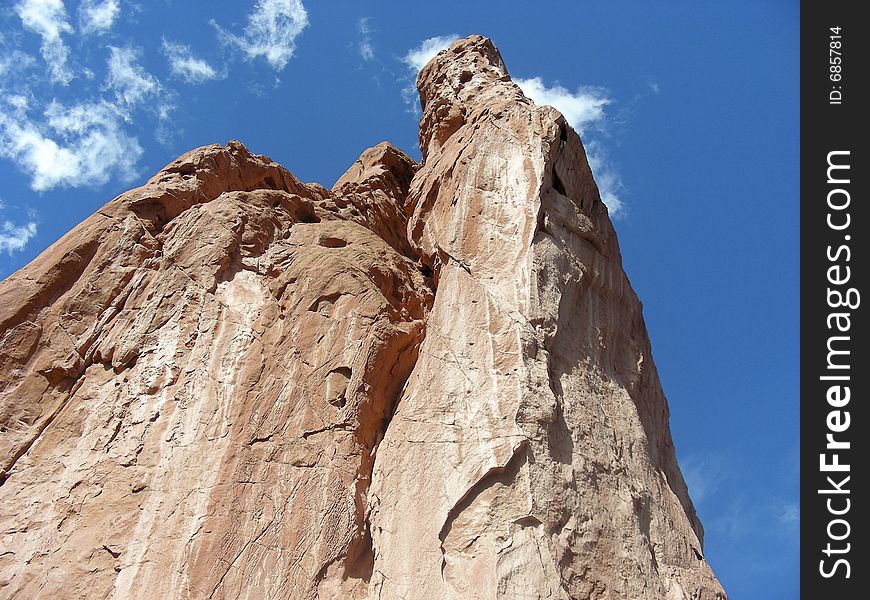 Rocky spires soaring off the desert floor, Garden of the Gods, Colorado Springs, Colorado.