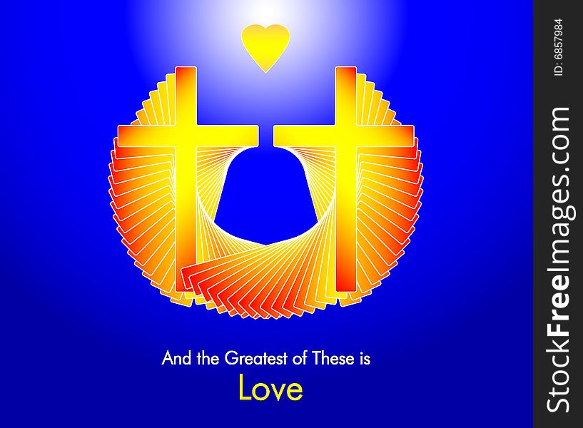 Love - Two Crosses and a Golden Heart