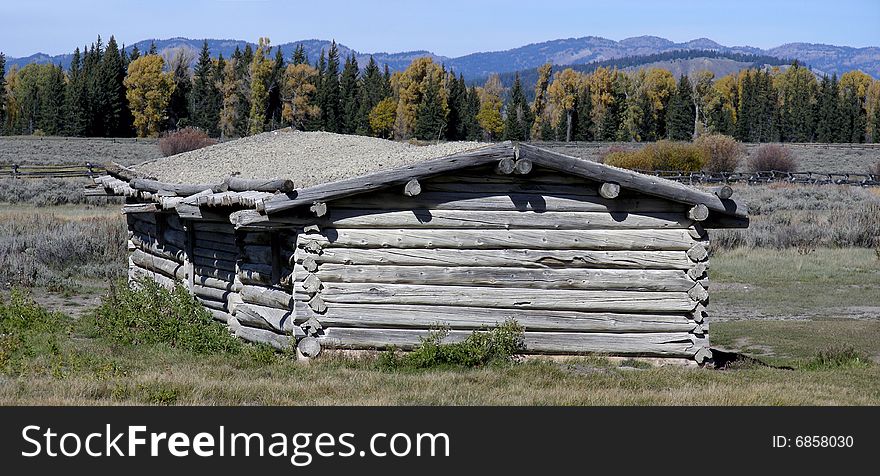 Historic settler's log cabin, Grand Teton National Park, Wyoming. Historic settler's log cabin, Grand Teton National Park, Wyoming.