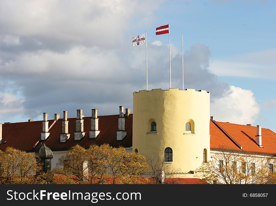 Riga castle. The castle is a residence for a president of Latvia (Old Town, Riga, Latvia)