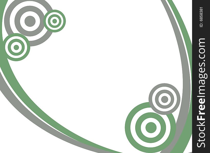 A frame made of grey and green concentric circles. A frame made of grey and green concentric circles.