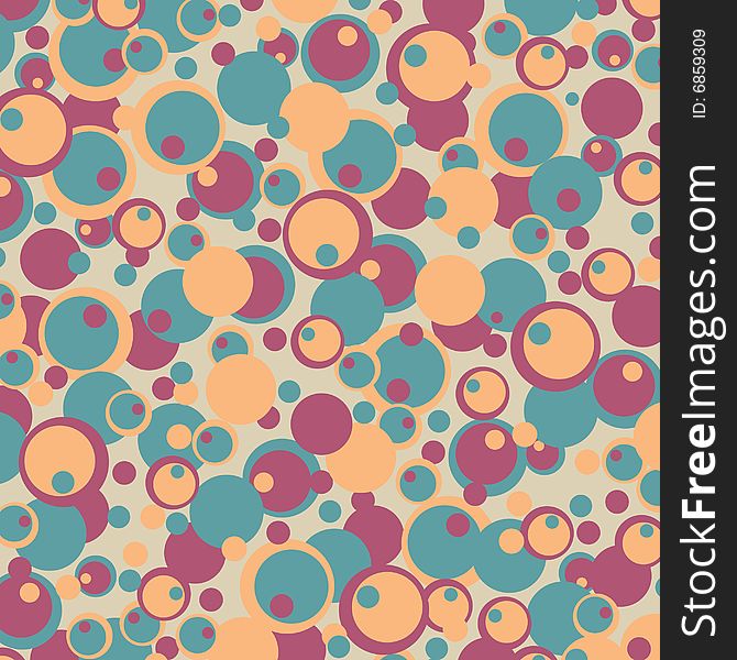 Abstract blue, red and yellow circles background