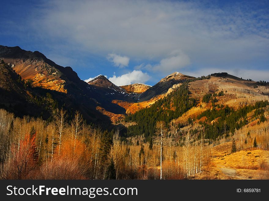 Rocky mountains in the late fall