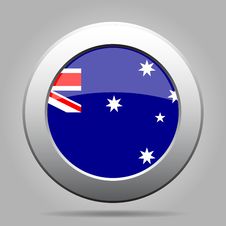 Metal Button With Flag Of Australia Stock Photos Metal Button With Flag Of Australia Stock Photos