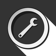 Icon - Spanner With Shadow Royalty Free Stock Photos