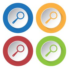 Set Of Four Icons - Magnifier Royalty Free Stock Images Set Of Four Icons - Magnifier Royalty Free Stock Images