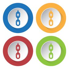 Set Of Four Icons - Hanging Chain With Hole Royalty Free Stock Photos