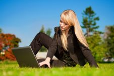 Businesswoman Working On Laptop Stock Image Businesswoman Working On Laptop Stock Image