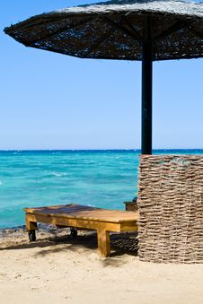 Beach Bed And Umbrella Stock Photography Beach Bed And Umbrella Stock Photography