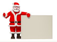 Santa With Invitation Frame Stock Image