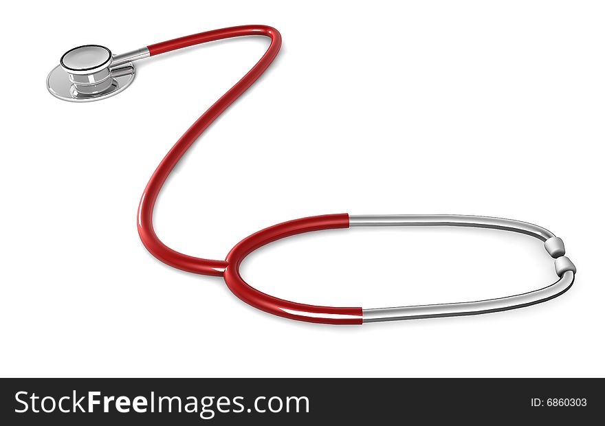 Healthcare Stethoscope over white background. Healthcare Stethoscope over white background