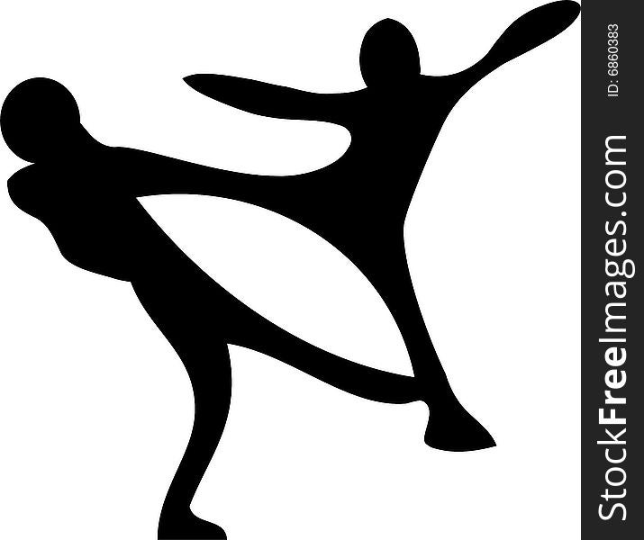 Illustration of two black kickboxers