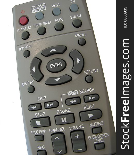 Isolated photograph of a remotve control for TV, DVD etc. Isolated photograph of a remotve control for TV, DVD etc