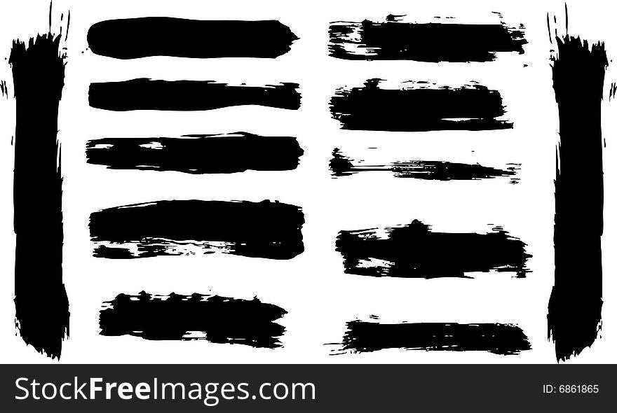 Various detailed ink splats on white background. Various detailed ink splats on white background