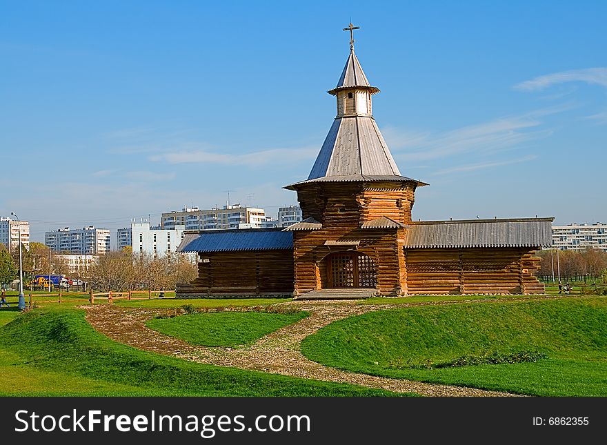 Museum of wooden architecture, tower it is constructed of logs in the seventeenth century. Museum of wooden architecture, tower it is constructed of logs in the seventeenth century