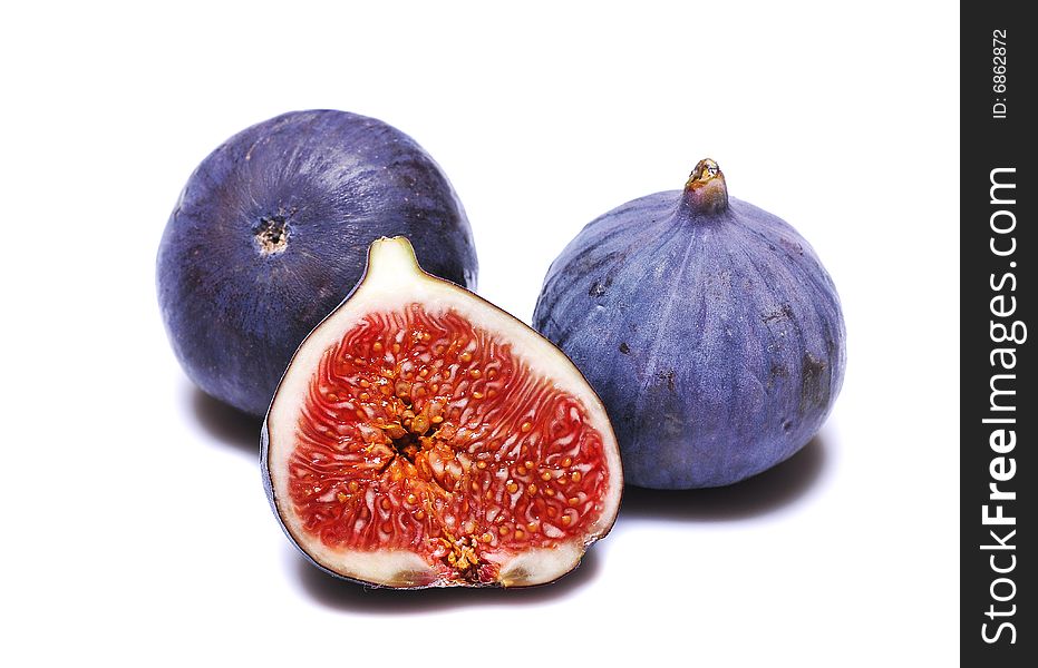 Fresh figs isolated on white background