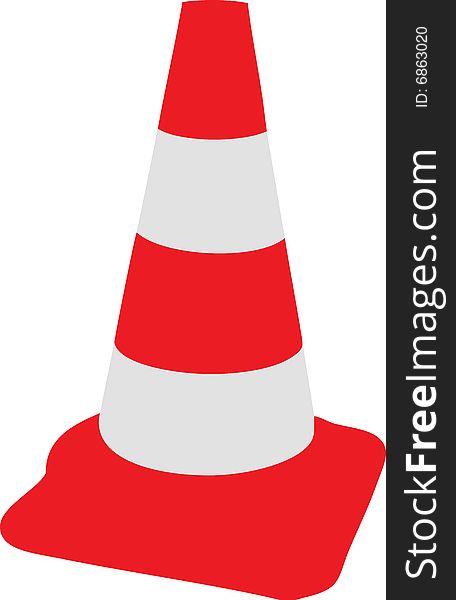 Illustration of a traffic pylon. Illustration of a traffic pylon