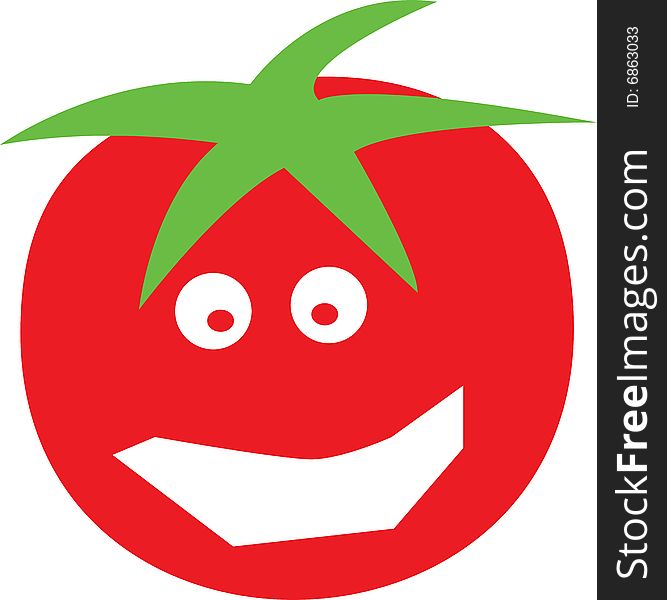 Illustration of a funny tomato