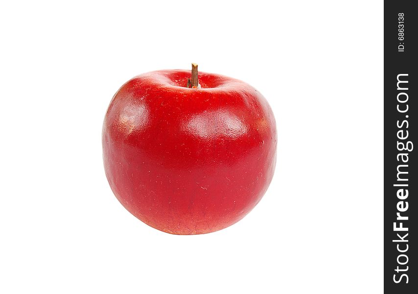 Decorative red apple on white background