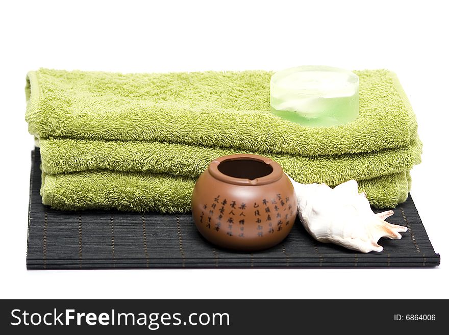 Set Of Soap, Shells And Pot