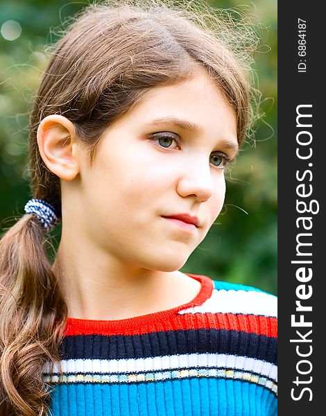 Portrait beauty teen girl outdoor. Portrait beauty teen girl outdoor