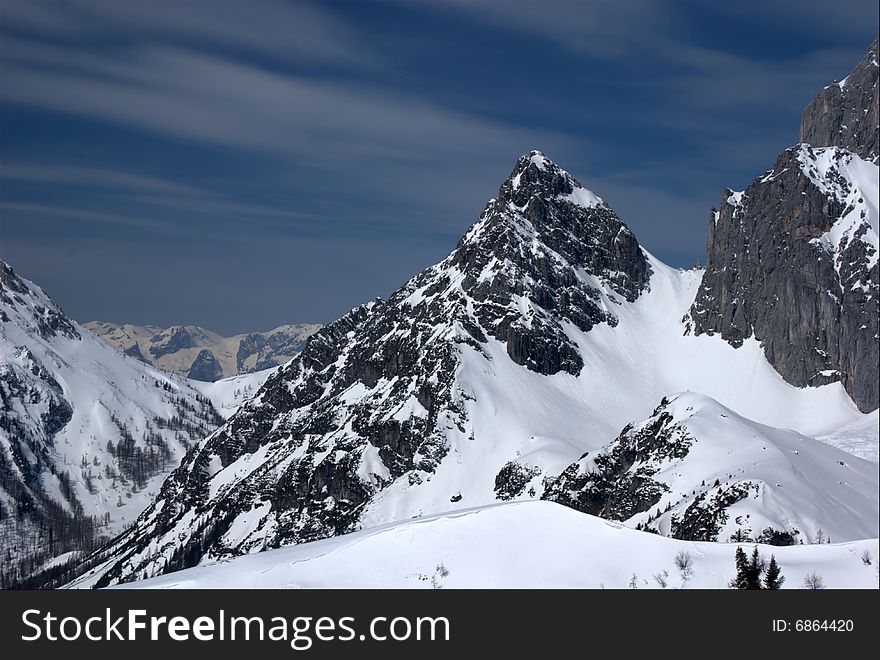 The snowy cliffs of Austria,Dachstein. The snowy cliffs of Austria,Dachstein